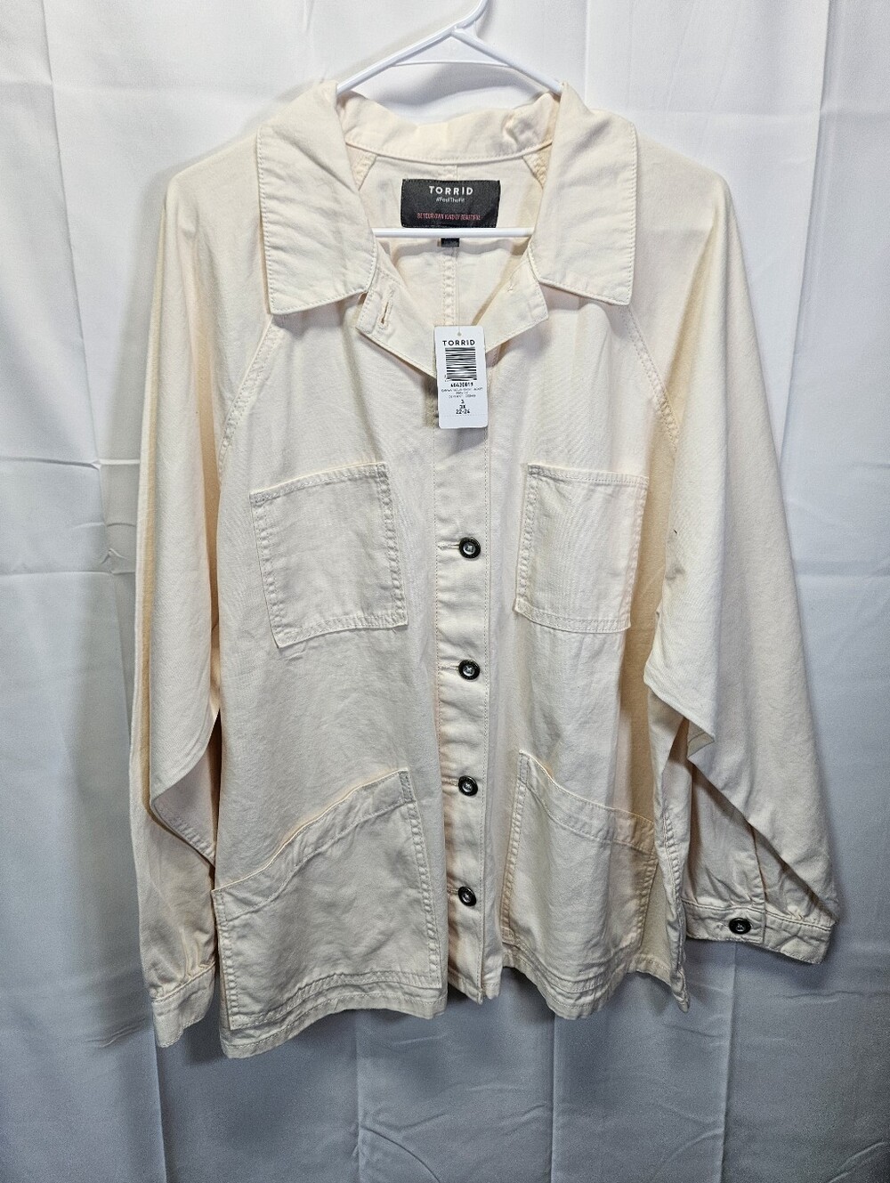 torrid Off-White Utility Shirt Jacket Nwt